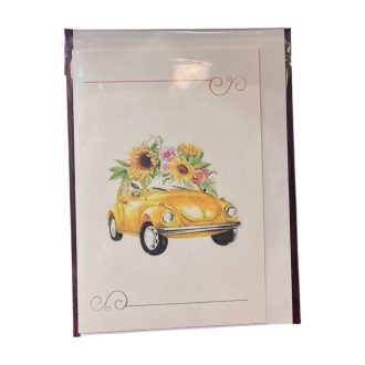 Vintage képeslap - VW Bogár sárga