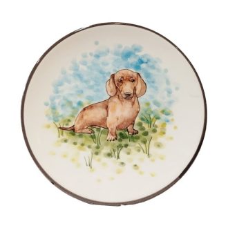 Kutya Tacskó barna tányér