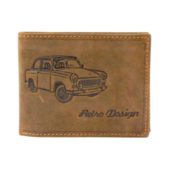 Nyomott mintás bőr pénztárca - Retro Design Trabant