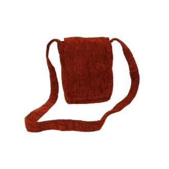 Textil táska - Tépőzáras Nyomott leveles vörös