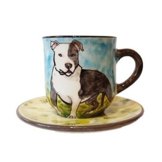 Kutya Steffordshire terrier csésze 2dl + alj