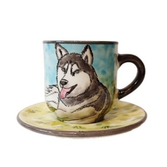 Kutya Husky csésze 2dl + alj