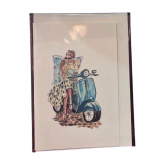 Vintage képeslap - Vespa Ó édes élet
