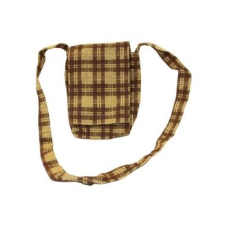 Textil táska - Tépőzáras Skót kockás bézs
