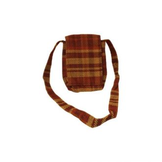 Textil táska - Tépőzáras Kockás bordó